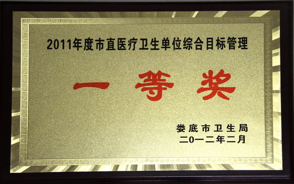 2011年度市直医疗卫生单位综合目标管理一等奖